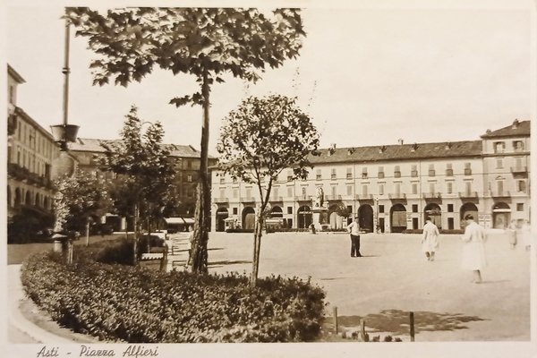 Cartolina - Asti - Piazza Alfieri - 1935 ca.