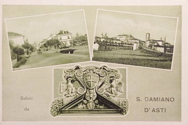 Cartolina - Saluti da S. Damiano D'Asti - 1930 ca.