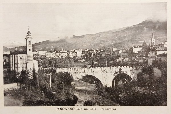 Cartolina - Dronero ( Cuneo ) - Panorama - 1940 …