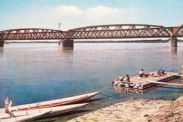 Cartolina - Cremona - Il Ponte aul Po - 1960