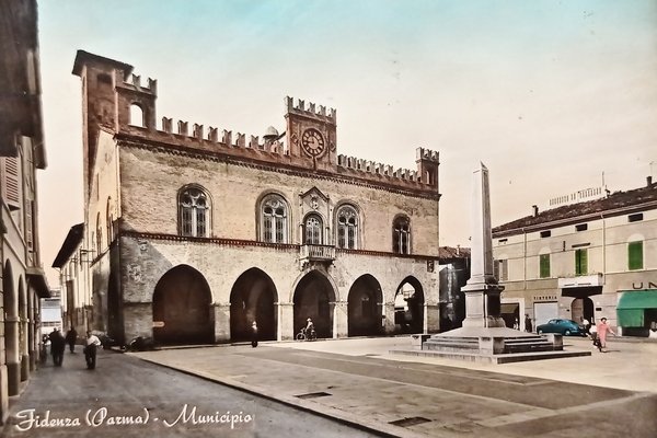 Cartolina - Fidenza ( Parma ) - Municipio - 1960