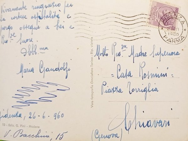 Cartolina - Fidenza ( Parma ) - Municipio - 1960