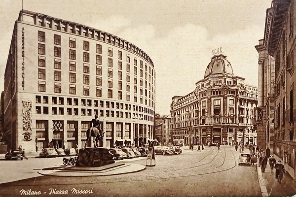 Cartolina - Milano - Piazza Missori - 1958