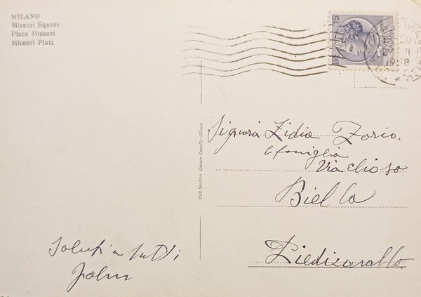 Cartolina - Milano - Piazza Missori - 1958