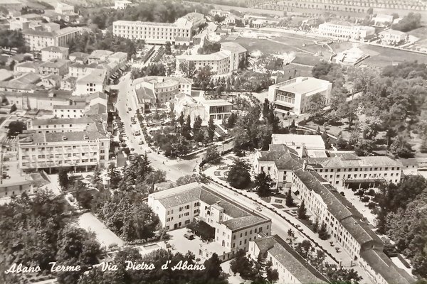 Cartolina - Abano Terme - Via Pietro d'Abano - 1961