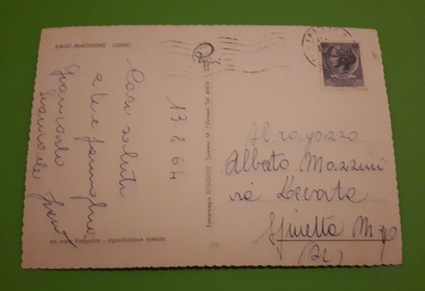 Cartolina - Lago Maggiore - Luino - 1964 ca