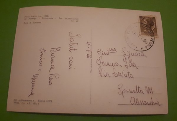Cartolina - Passo Brallo m. 1000 - 1966