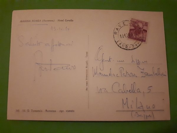 Cartolina - Marina Romeo - Ravenna - Hotel Corallo - …