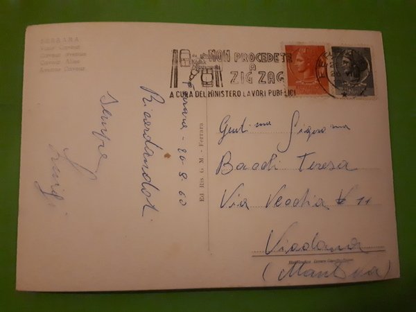 Cartolina - Ferrara - Viale Cavour - 1960