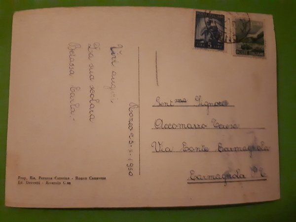 Cartolina - Ronco Canavese - Albergo Modrerno - Sfondo Vallone …