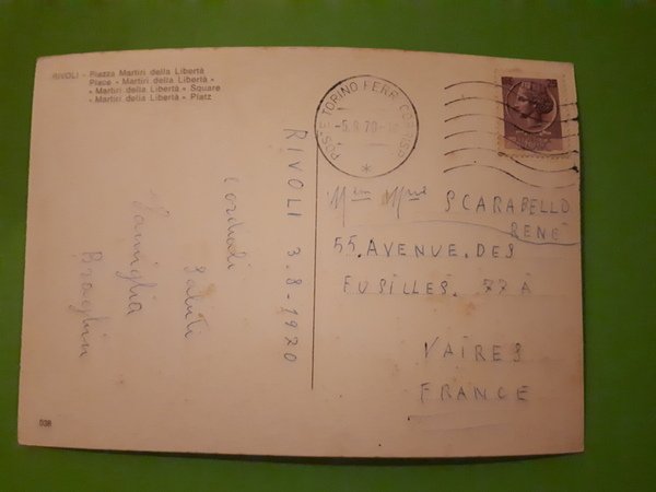 Cartolina - Rivoli - Piazza Martiri della Liberta - 1970
