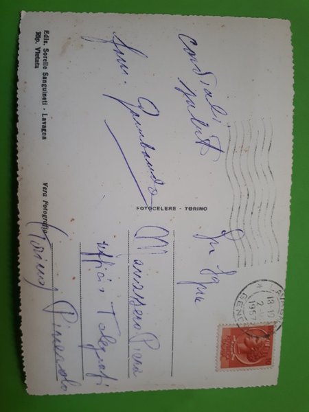 Cartolina - Lavagna - Piazza Libertà - 1957 | Immagine Gallery 2