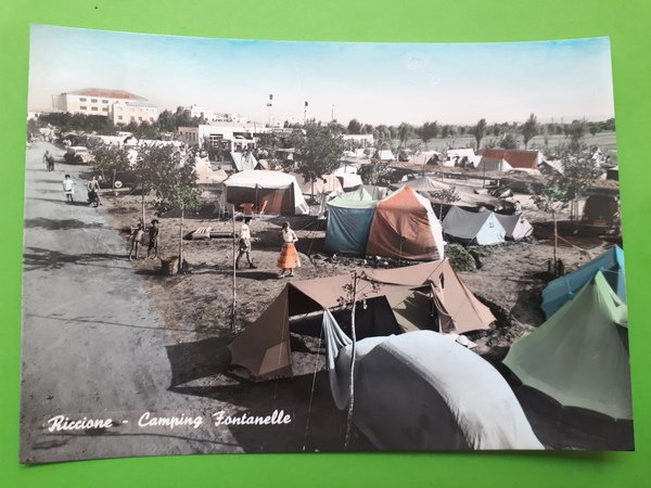 Cartolina - Riccione - Camping Fontanelle - 1950 ca.