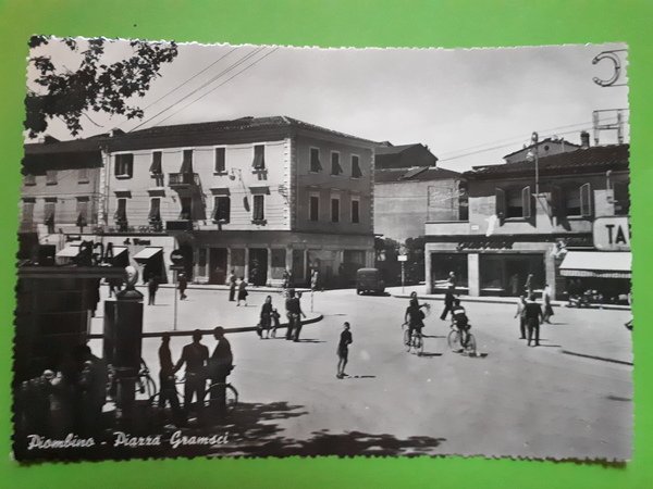 Cartolina - Piombino - Piazza Gramsci - 1957