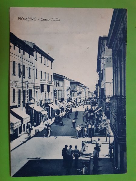 Cartolina - Piombino - Corso Italia - 1957