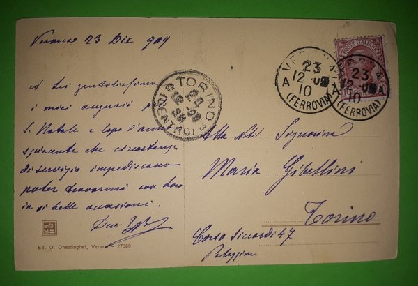 Cartolina - Verona - Teatro Romano - 1909