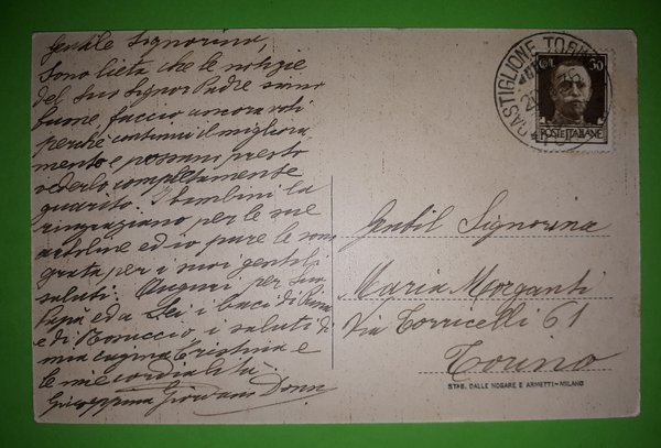 Cartolina - Castiglione Torinese - Frazione S. Rocco - 1936