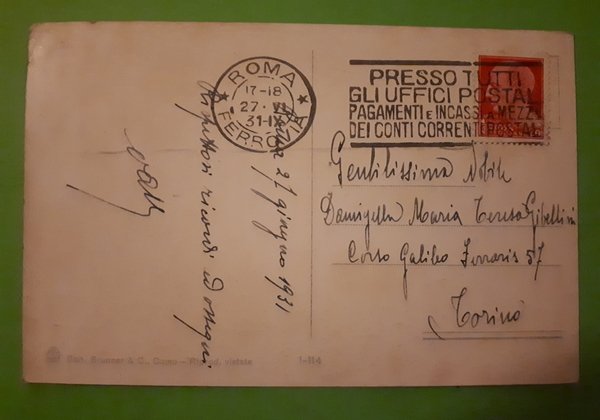 Cartolina - Roma - Foro Romano - 1931