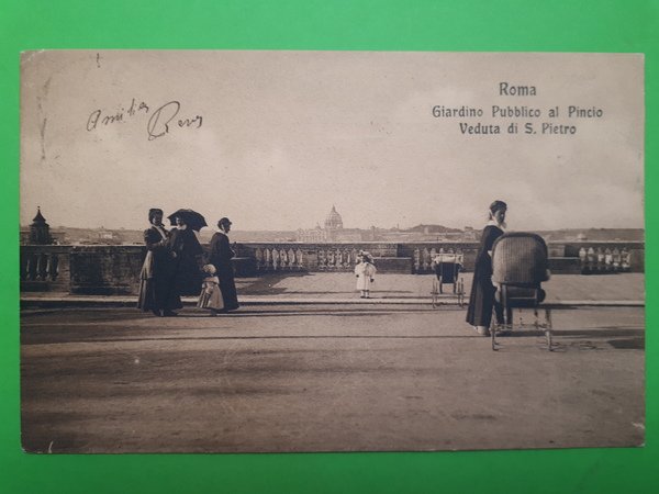 Cartolina - Roma - Giardino Pubblico al Pincio - Veduta …