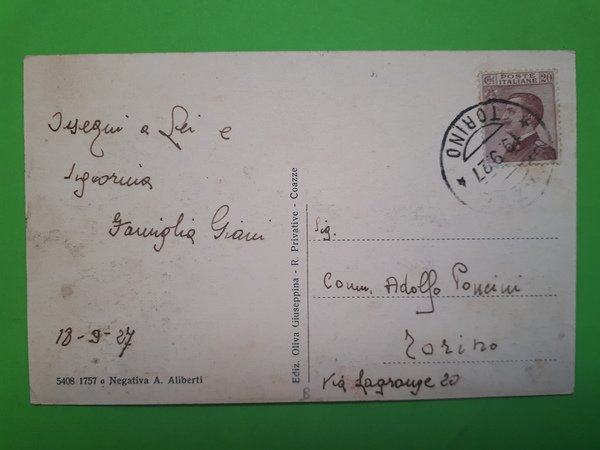 Cartolina - Coazze - Veduta - 1927