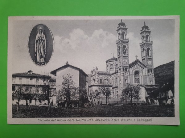 Cartolina - Facciata del nuovo Santuario del Selvaggio - 1917