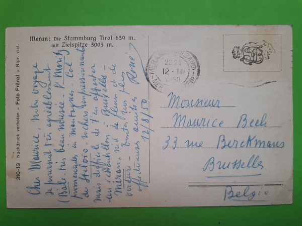 Cartolina - Merano - Castel Tirolo - 1950