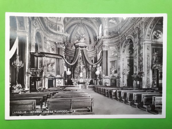 Cartolina - Caraglio - Interno Chiesa Parrocchiale - 1940 ca.
