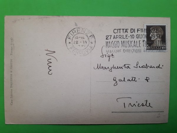 Cartolina - Firenze - Stazione Centrale - 1937