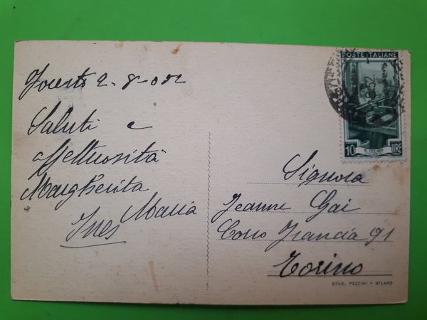 Cartolina - L'Assunta con Costa di Foresto - 1952