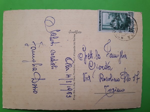 Cartolina - Ala di Stura - Piazza e Chiesa Parrocchiale …