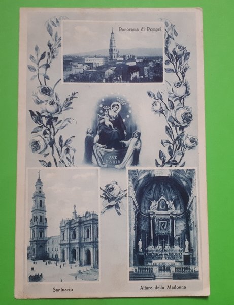 Cartolina - Panorama di Pompei - Santuario - Altare della …