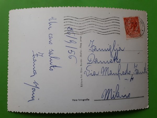 Cartolina - Biella - varie vedute - 1956