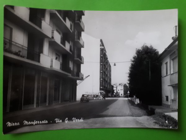 Cartolina - Nizza Monferrato - Via G.Verdi - 1950 ca.