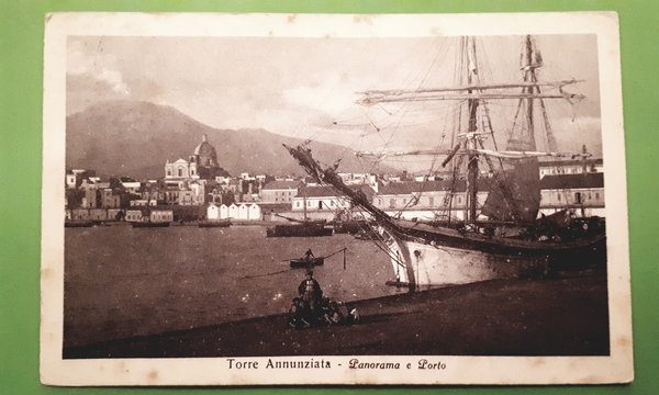 Cartolina - Torre Annunziata - Panorama e Porto - 1933
