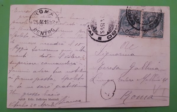 Cartolina - Viterbo - Palazzo Papale ora Episcopio - 1915