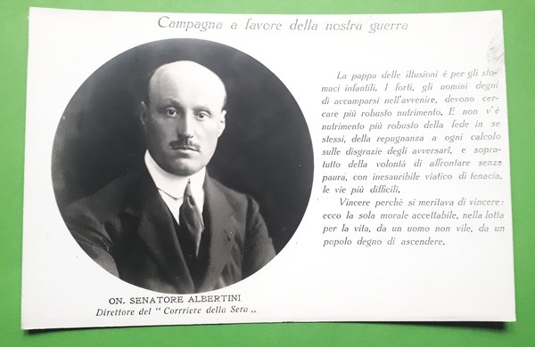 Cartolina - On. Senatore Albertini - Direttore del Corriere della …