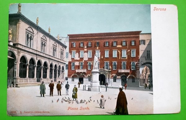 Cartolina - Verona - Piazza Dante - 1900 ca.