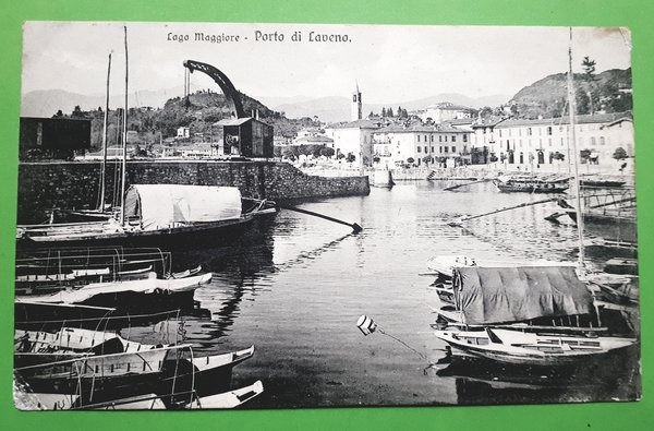 Cartolina - Lago Maggiore - Porto di Laveno - 1907