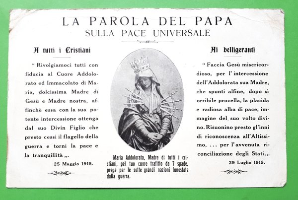 Cartolina - La Parola del Papa - Militaria - 1915