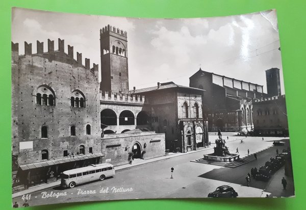 Cartolina - Bologna - Piazza del Nettuno - 1952 | Immagine principale