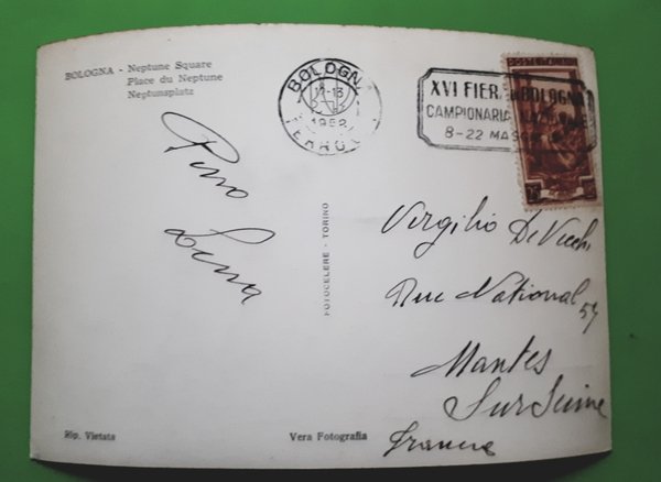 Cartolina - Bologna - Piazza del Nettuno - 1952 | Immagine Gallery 2