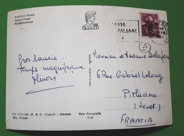 Cartolina - Livorno - Accademia Navale - 1962 | Immagine Gallery 2