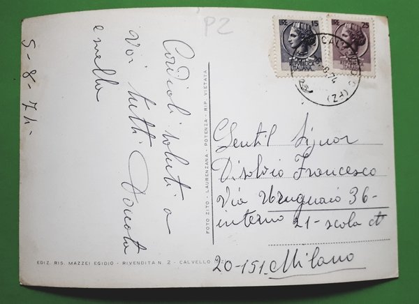 Cartolina - Saluti da Calvello - 1974