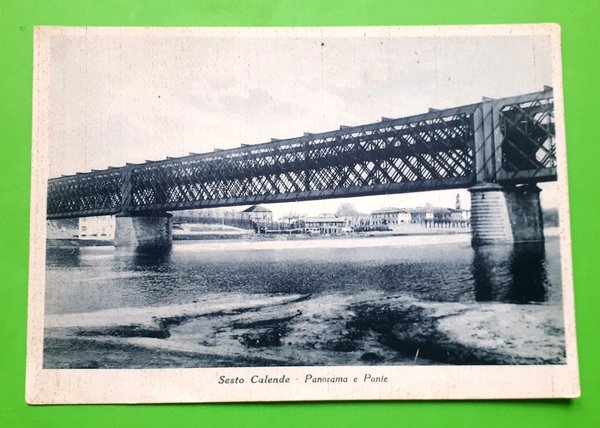 Cartolina - Sesto Calende - Panorama e Ponte - 1930 …