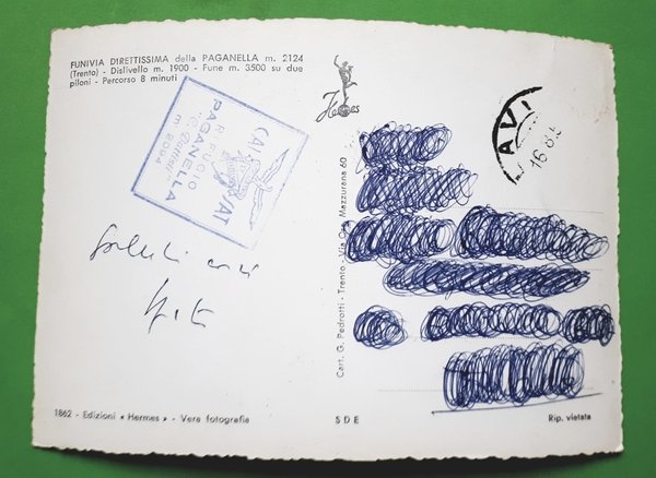 Cartolina - Funivia Direttissima della Paganella - Trento - 1950 …