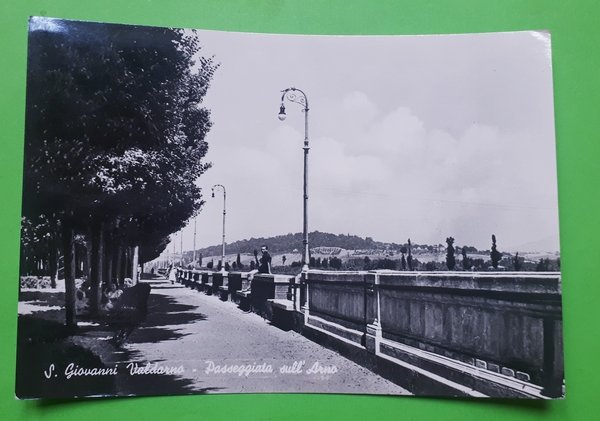 Cartolina - S. Giovanni Valdarno - Passeggiata sull'Arno - 1940 …