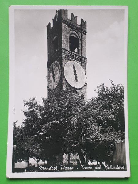 Cartolina - Mondovi Piazza - Torre del Belvedere - 1941