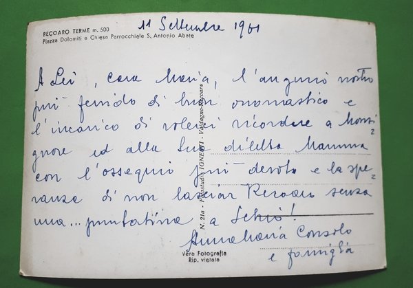 Cartolina - Recoaro Terme - Piazza Dolomiti e Chiesa Parrocchiale …