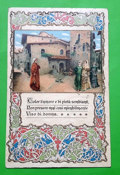 Cartolina - Firenze - Incontro di Dante e Beatrice presso …