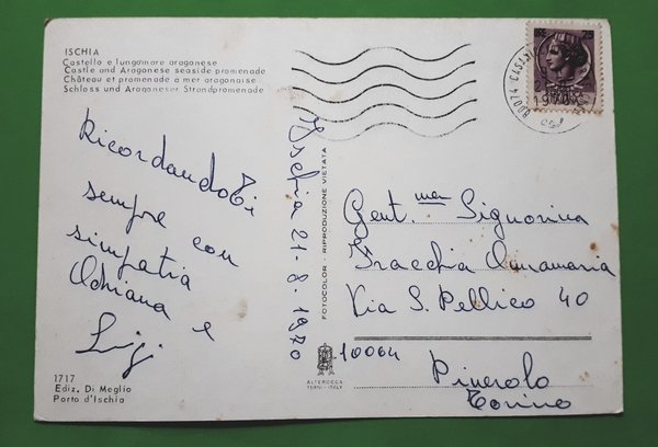 Cartolina - Ischia - Castello e lungomare aragonese - 1970